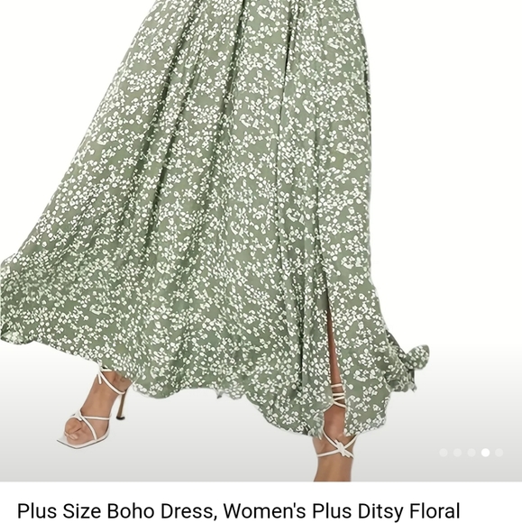 Bloom Flutter Sleeve Ditsy Floral Pocket Split Maxi Dress Size - Picture 11 of 12